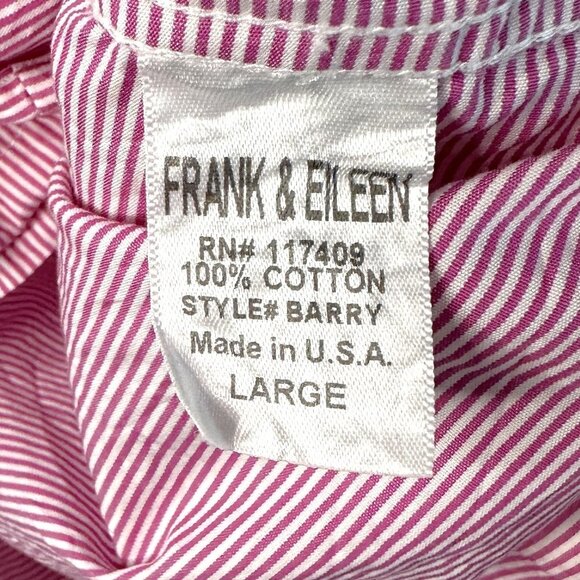Frank & Eileen Barry Red White Stripe Crinkle Button Up Shirt - Picture 6 of 8